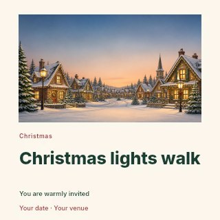 Christmas lights walk social media post template · Gallery editorial