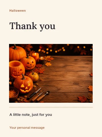 Pumpkin carving workshop greeting card template
