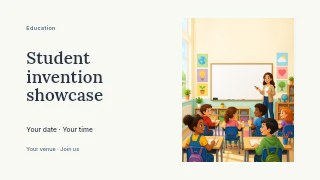 Student invention showcase youtube thumbnail template · Horizontal photo dialogue