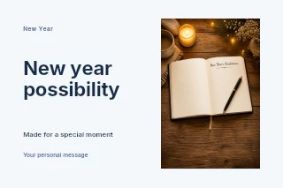 New Year possibility postcard template · Horizontal photo dialogue