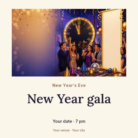 New Year gala social media post template