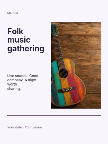 Folk music gathering poster template