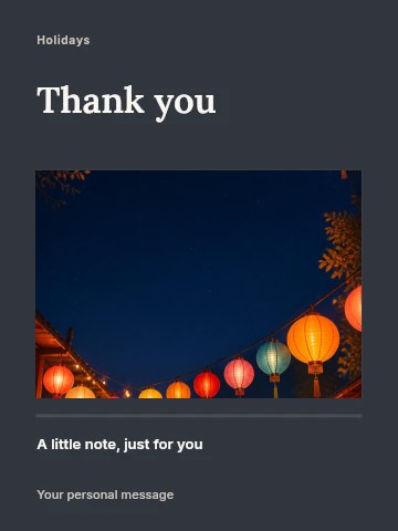 Colorful lanterns at night festival in Summer holiday celebration greeting card template