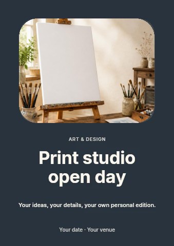 Print studio open day flyer template