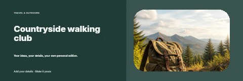 Countryside walking club banner template