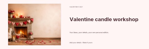 Valentine candle workshop banner template