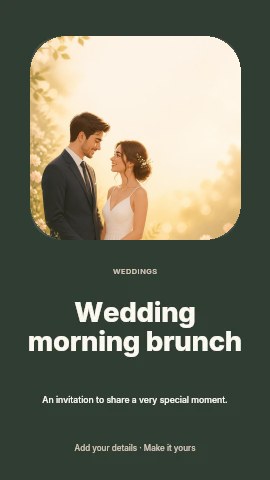 Wedding morning brunch instagram story template