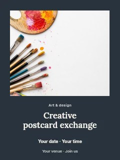 Creative postcard exchange poster template · Quiet photo gallery