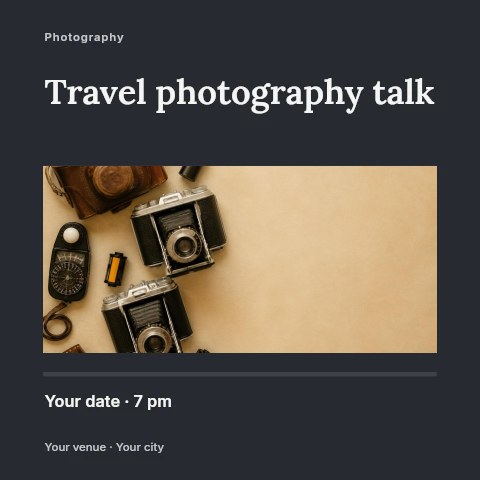 Travel photography talk social media post template