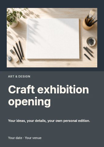 Craft exhibition opening flyer template
