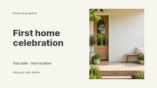 First home celebration youtube thumbnail template · Horizontal photo dialogue