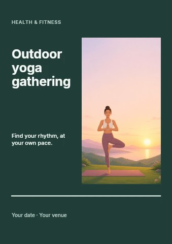 Outdoor yoga gathering flyer template