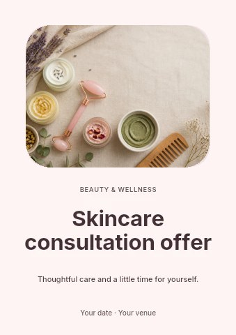 Skincare consultation offer flyer template
