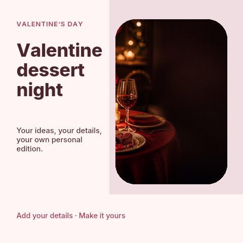 Valentine dessert night social media post template