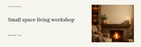 Small space living workshop banner template