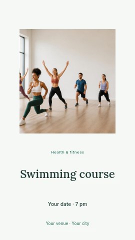 Swimming course instagram story template