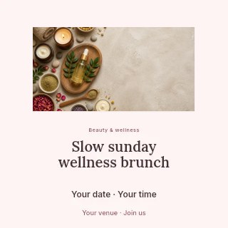 Slow Sunday wellness brunch social media post template · Picture window