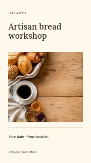Assorted bread with coffee and spreads in Artisan bread workshop · Title & photograph