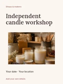 Handmade scented candles with dried flowers in Independent candle workshop · Modern programme