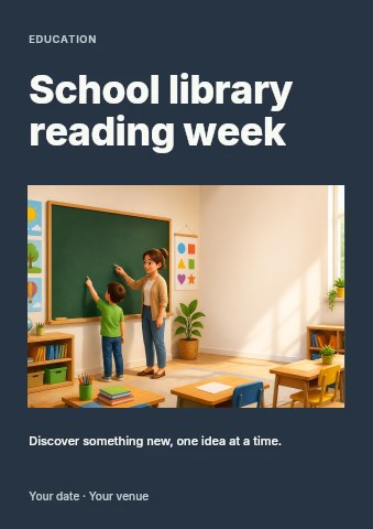 School library reading week flyer template
