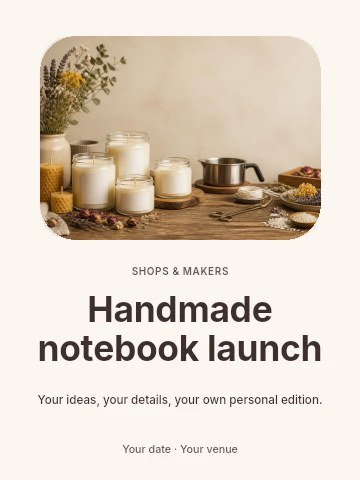 Handmade notebook launch poster template
