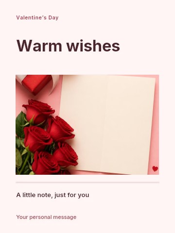 Valentine’s Day flower workshop greeting card template