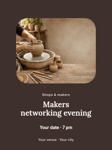 Makers networking evening invitation template