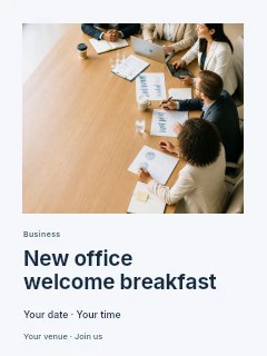 Diverse professionals collaborating in office meeting in New office welcome breakfast poster · Gallery editorial