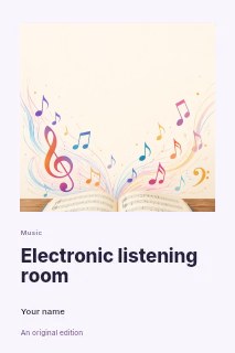 Electronic listening room book cover template · Gallery editorial