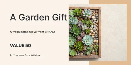 A Garden Gift · Gallery gift voucher template