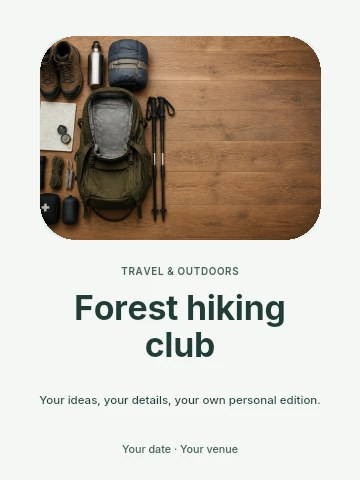 Forest hiking club invitation template