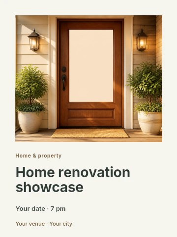 Home renovation showcase poster template