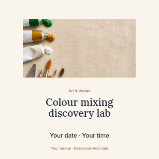 Colour mixing discovery lab social media post template · Picture window