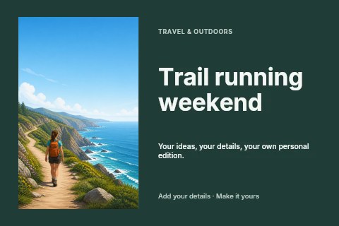 Trail running weekend postcard template