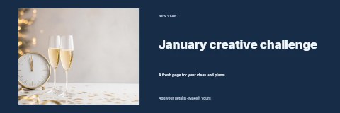 January creative challenge banner template