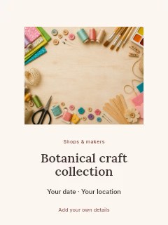 Botanical craft collection greeting card template · Picture window