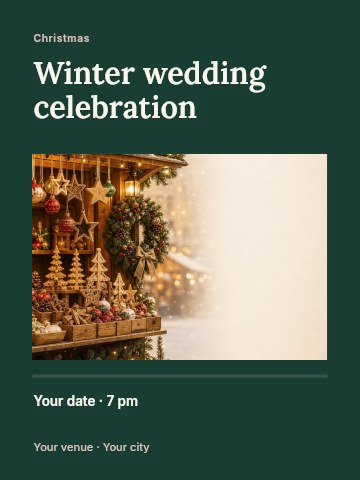 Winter wedding celebration invitation template
