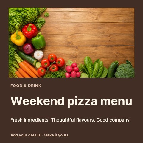 Weekend pizza menu social media post template