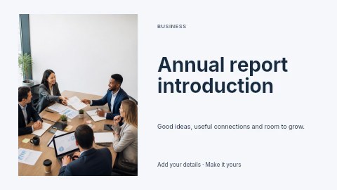 Annual report introduction presentation cover template