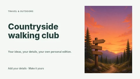 Countryside walking club youtube thumbnail template