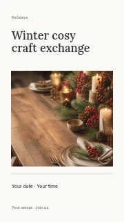 Winter cosy craft exchange instagram story template · Title & photograph