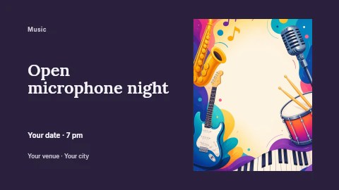 Open microphone night banner template
