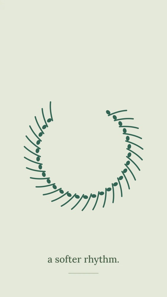 Eucalyptus wreath · open top with 28 leaves in A softer rhythm · Botanical wallpaper