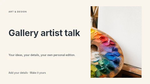 Gallery artist talk presentation cover template