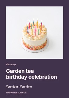 Garden tea birthday celebration flyer template · Gallery editorial