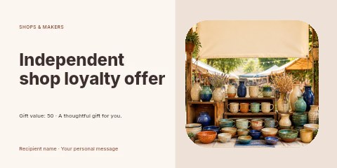 Independent shop loyalty offer gift voucher template