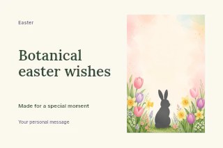 Botanical Easter wishes postcard template · Horizontal photo dialogue