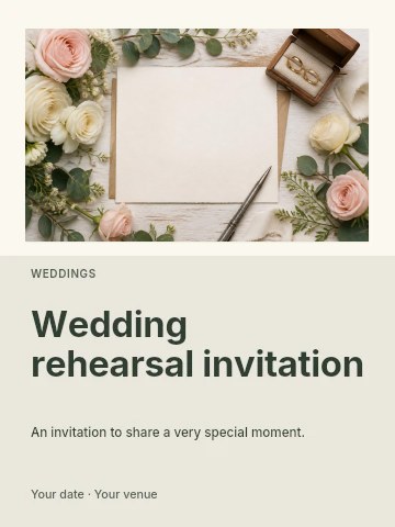 Wedding rehearsal invitation poster template