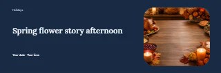 Spring flower story afternoon banner template · Horizontal photo dialogue