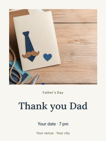 Thank you Dad invitation template